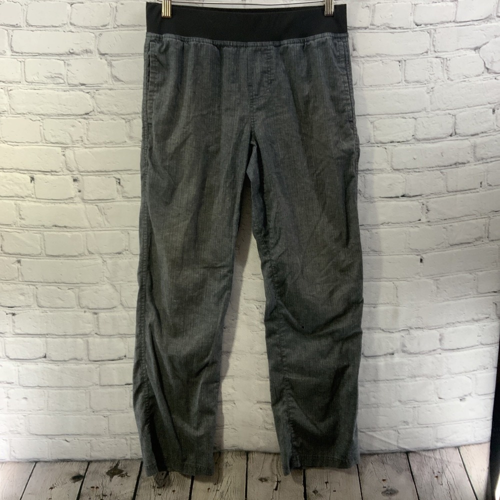 prAna Pants Womens‎ Sz XS Gray Black Pull On Stretch Waist FLAW